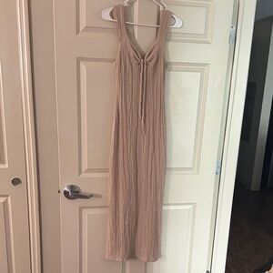 Tan Sleeveless Knit Dress